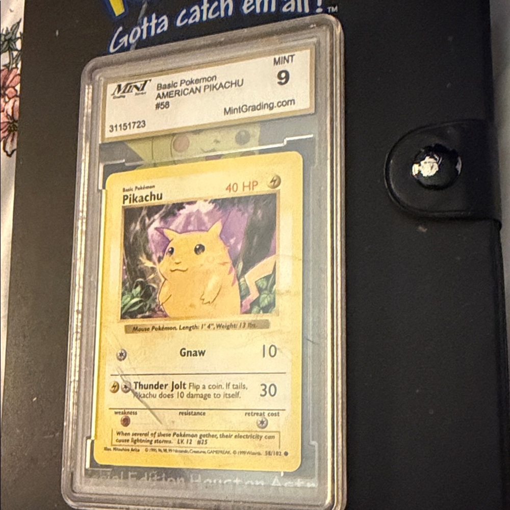 Graded 1999 Pikachu Yellow Cheeks Pokémon Card